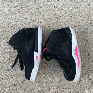 Black and Pink Toddler Jordans Size 7C